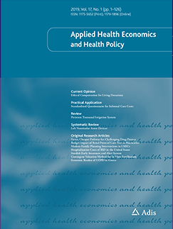 Applied Health Economics and Health Policy journal cover